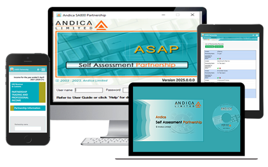 Andica SA800 Partnership Tax Returns Software 2024-2025