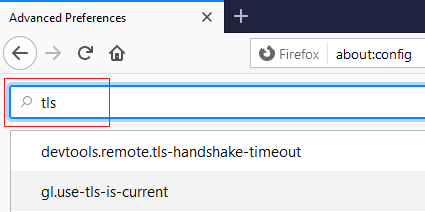 Andica windows tls firefox setting search