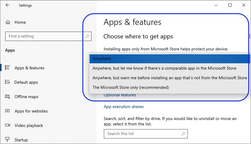 The app you're trying to install isn't a Microsoft verified app