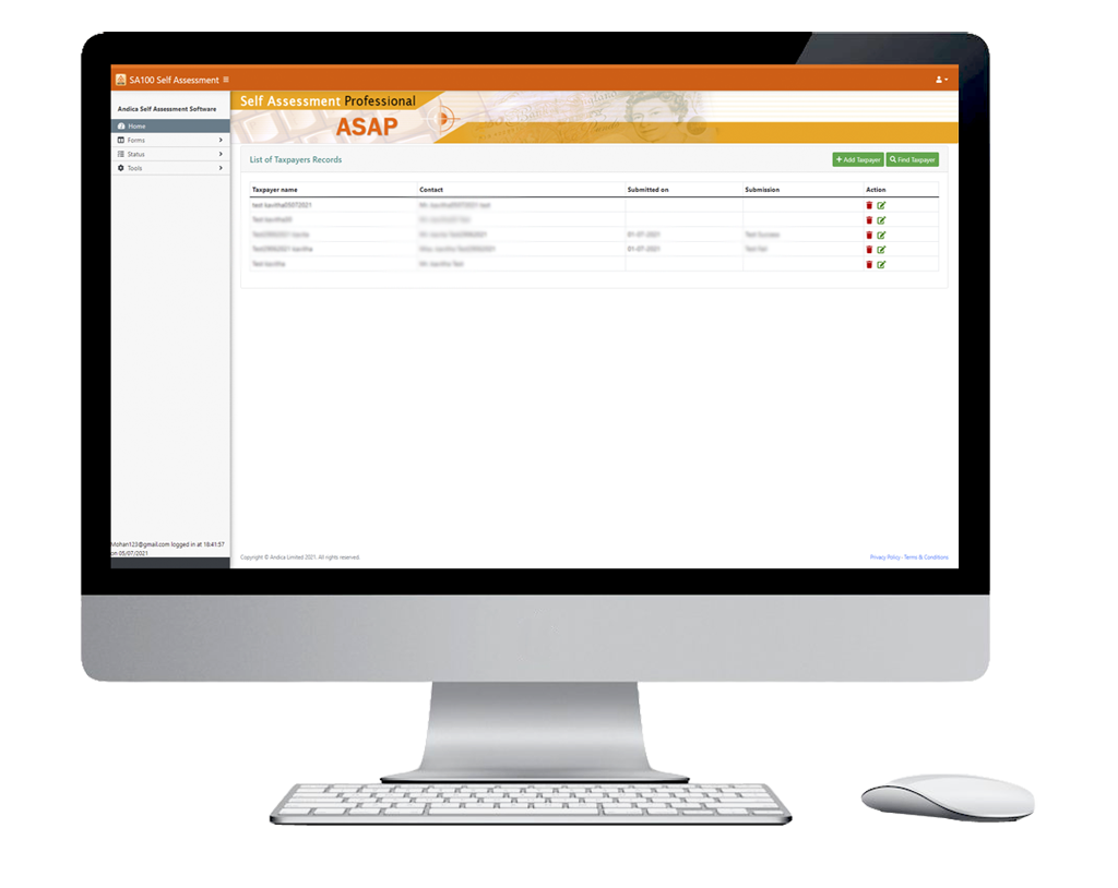 Andica Self Assessment Web Application Software